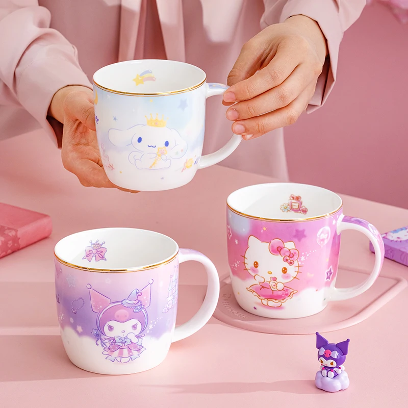 

hello kitty Cute gift girl mug, couple water cup, creative cup for best friend coffee cups kuromi My Melody anime figure