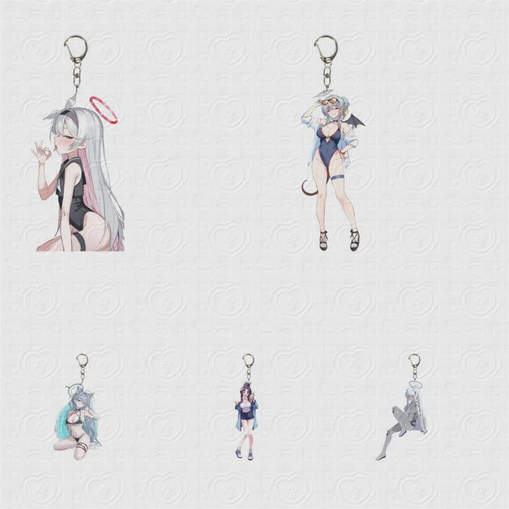 

6CM HOT Anime Blue Archive Acrylic Keychain Model Cosplay Charm Characters Ornament Accessories Collection Christmas Gifts