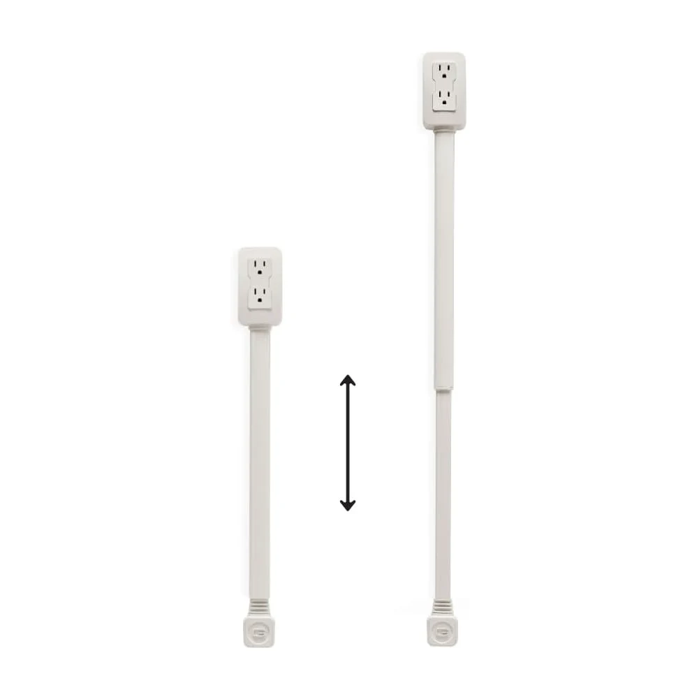 Steckdosen-Expander, 3-polige Steckdosen, Steckdosenleiste, 16,5 bis 29,5 Zoll Verlängerung, 180 Grad drehbare Basis, für Sofas, Bett