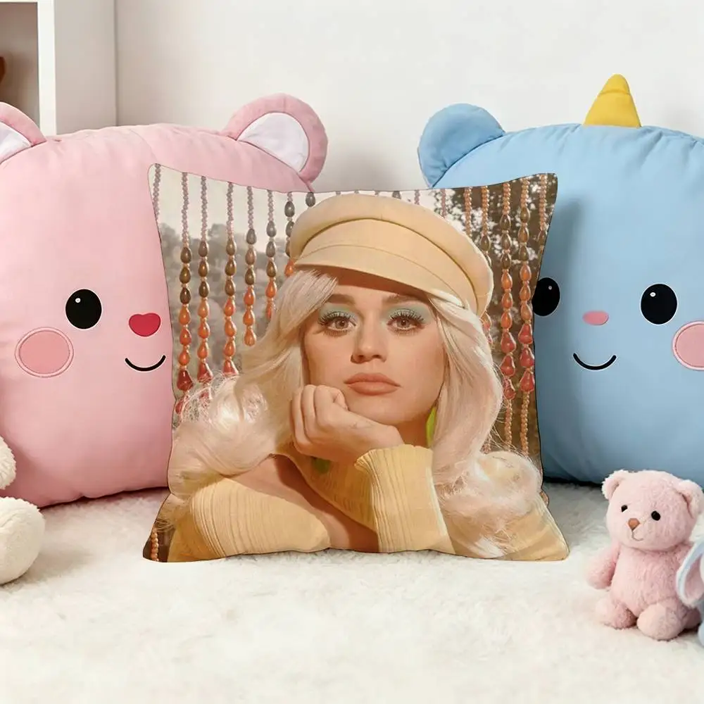American S-Singer K-Katy P-Perry Square Double-Sided Printed Pillow Case Sofa Cushion Cover Bedroom Bedside Decor