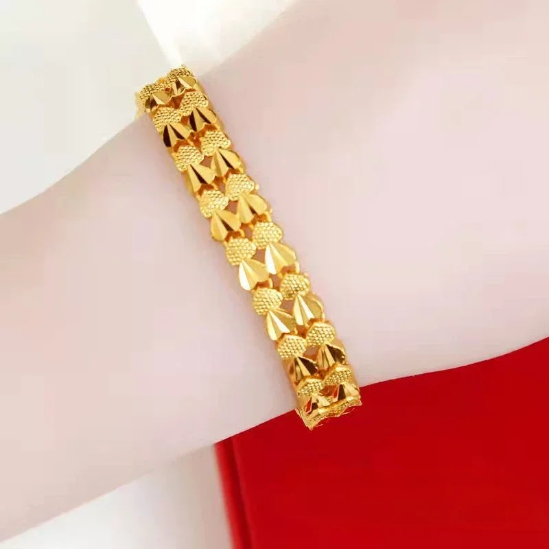 New Gold Bracelet Female Gold Golden Love Lucky  Butterfly Bangle Jewelry