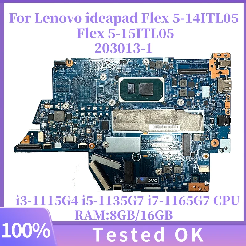 

For Lenovo ideapad Flex 5-14ITL05 Flex 5-15ITL05 Laptop Motherboard LC56-14T 203013-1 With 7505U i3 i5 i7-11th CPU RAM:8GB/16GB