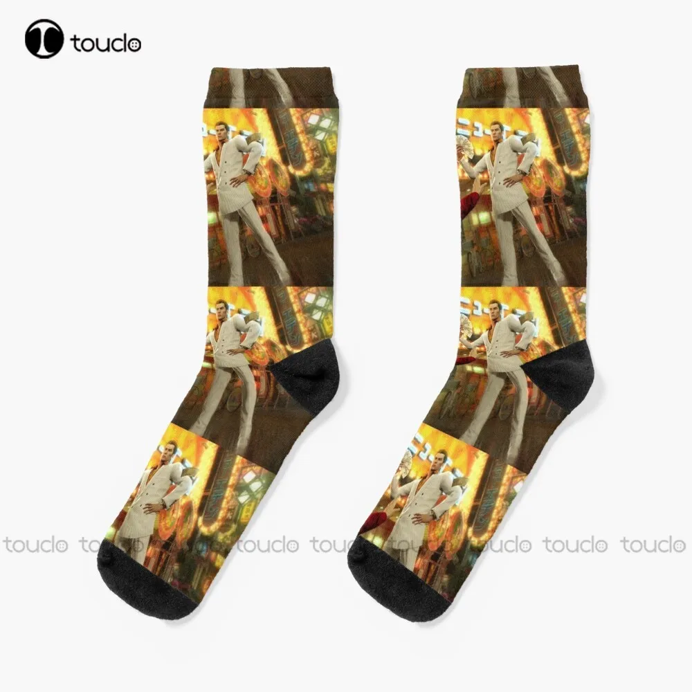 Total Domination Yakuza Kiryu Kazuma Ryu Ga Gotoku Socks Mens Socks Size Christmas New Year Gift Street Skateboard Socks 1Pair