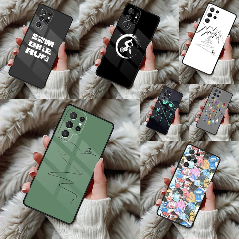 Mountain Bike Cycling Lover Phone Case For Samsung Galaxy S24 S25 S26 Ultra S22 S23 Plus S21 S20 FE Note10 TPU Cover