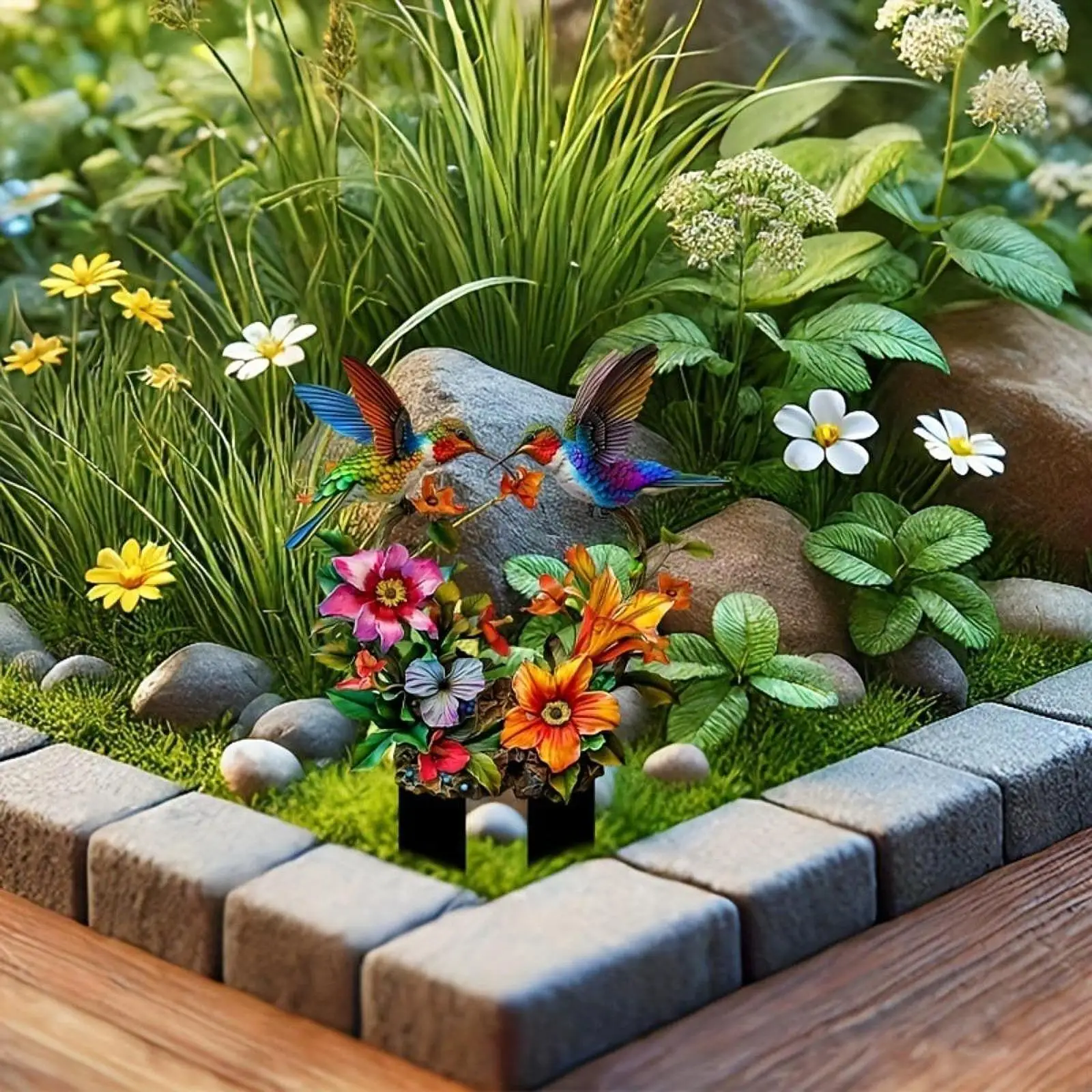 

2D плоские птицы декоративные садовые стравы горшок декор креативный сладкий газон