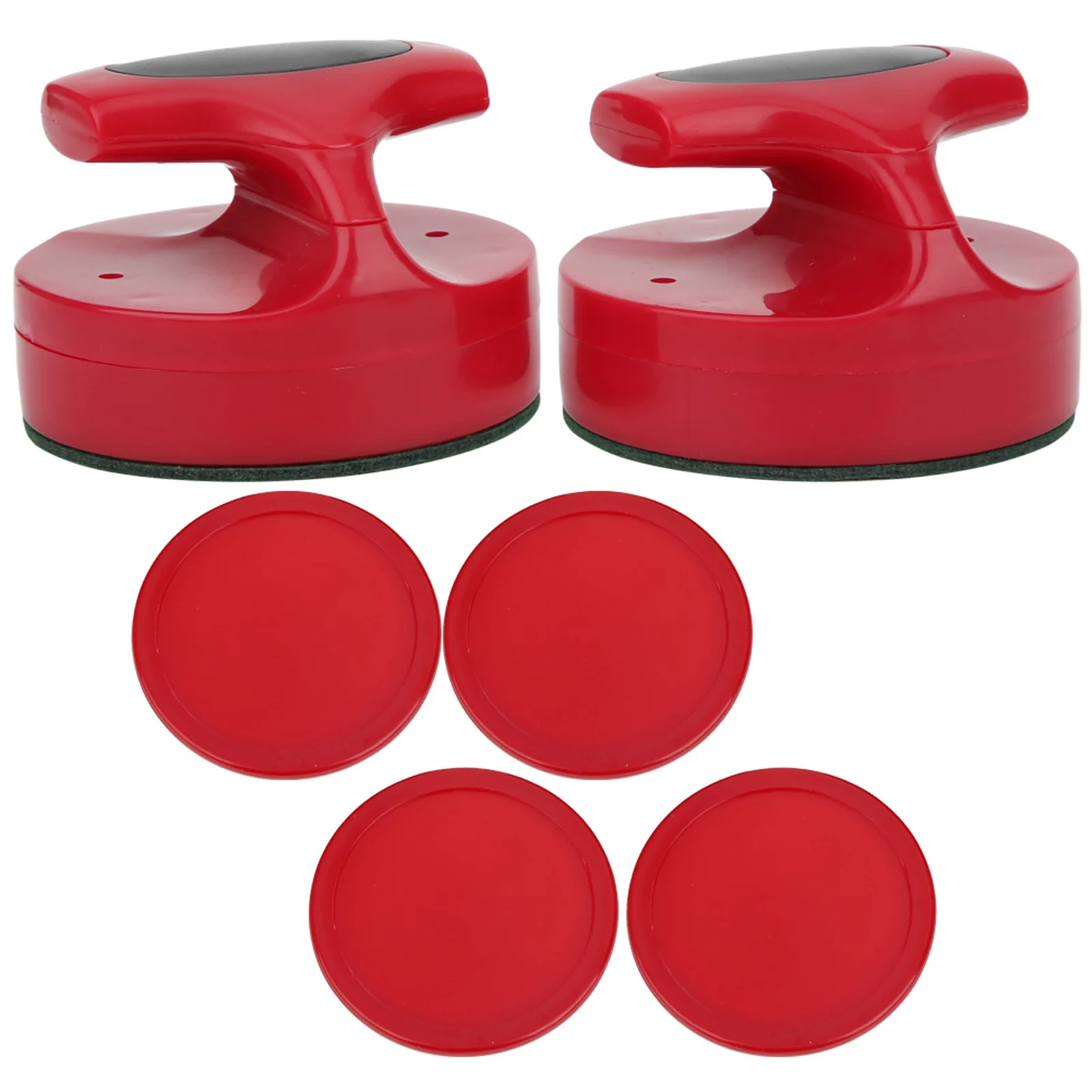Table Hockey Accessory Hockey Game Table 94MM Slider Pusher Set with 4 Pucks Accessories Large Size Red Table Hockey Pushers Set