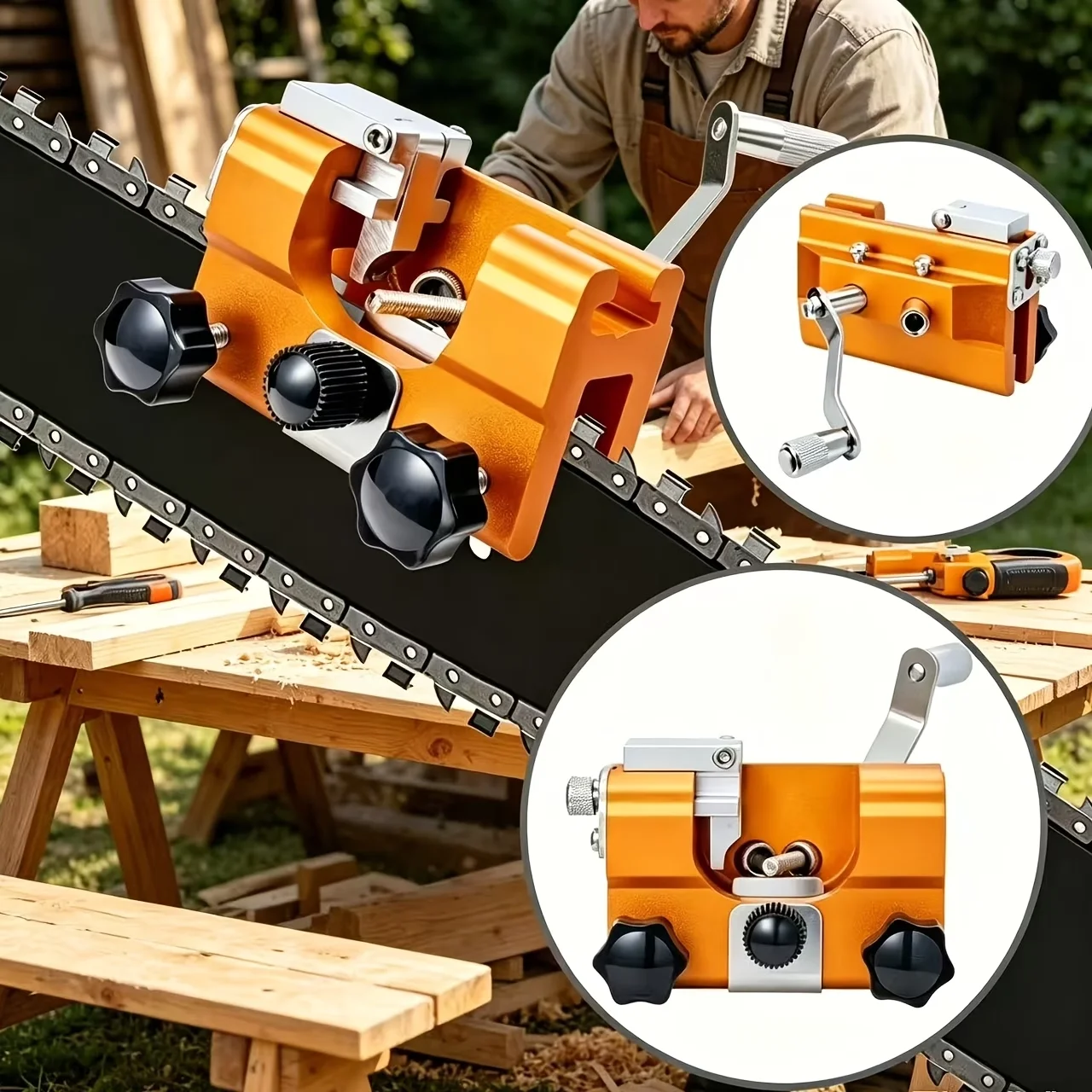 Portable Hand Chain Grinder Chain Clamp Sharpening Tool Quick Grinding for Chainsaw Chains Ideal Handheld Maintenance Equipment