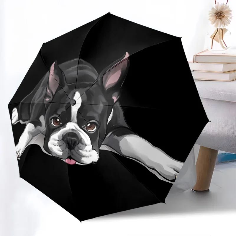 

Зонт для собаки, модный автоматически открывающийся дизайн, 8, железные ребрышки, пластиковая ручка, складной солнцезащитный козырек, идеальные праздничные подарки