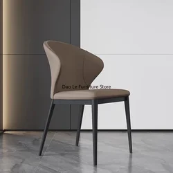 Sedie da pranzo eleganti per studio Sedie da pranzo minimaliste interne decorative marroni Mobili da soggiorno di design Iatlian Poltrona