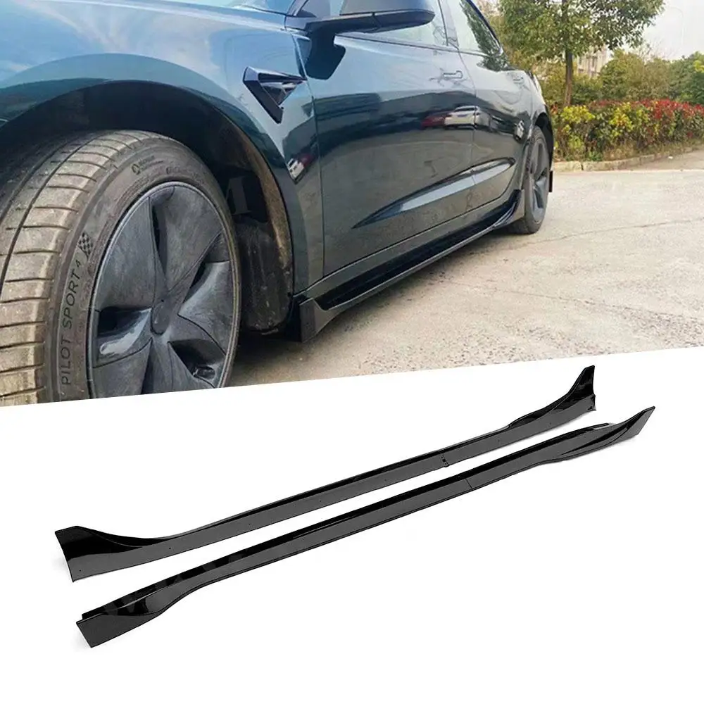 

ABS Side Skirts for Tesla Model 3 Rocker Panels Side Skirt Extension Rocker Panel Splitters Lip Car Styling Body Kits