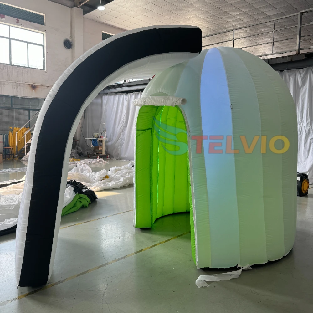 Shell Shape LED Lighted Inflatable Photo Booth Enclosure Inflatable Photo Booth Tent For Party