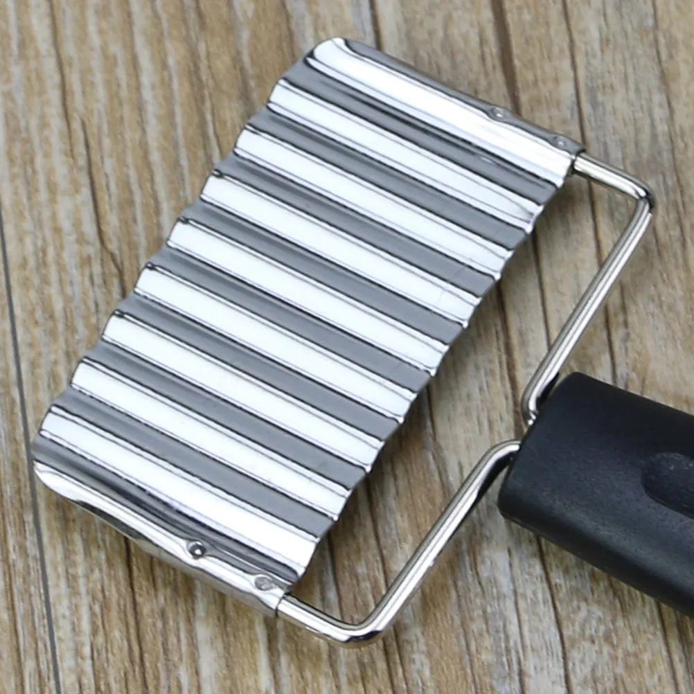 Crinkle Potato Cutter Stainless Steel Knife Manual French Fry Slicer for Veggie Fruit Cutting Salad Garnish Handmade view 6