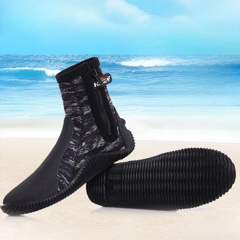 

5MM diving boots men's and women's swimming high-top warm diving diving shoes