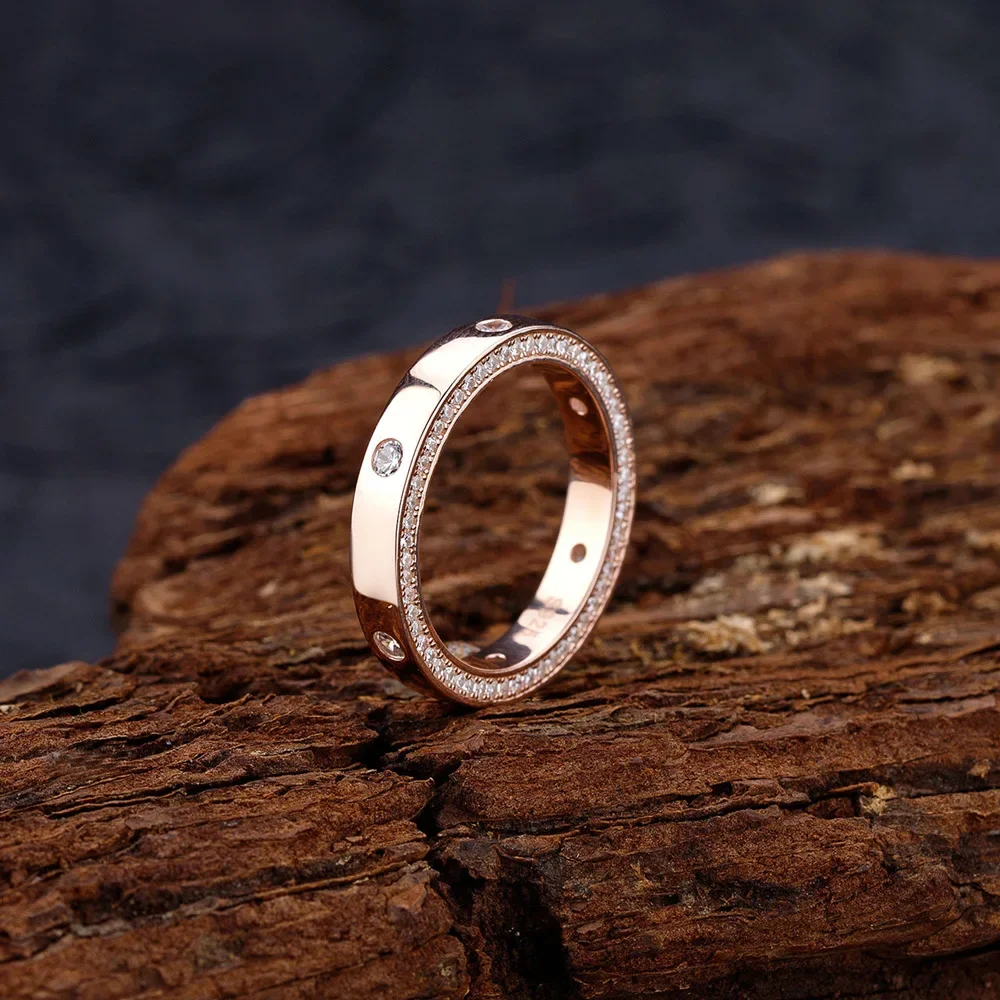 New Diamond Ring S925 Sterling Silver Ring Is A Fashionable and Trendy Accessory Small and Versatile, Minimalist