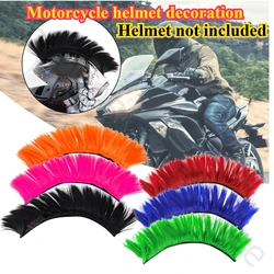 Helmet Hawks Cockscomb Wig Decoration Adhesive Motorcycle Helmet Wig Cosplay Headdress Cuttable Hair Patches Hair Decorations