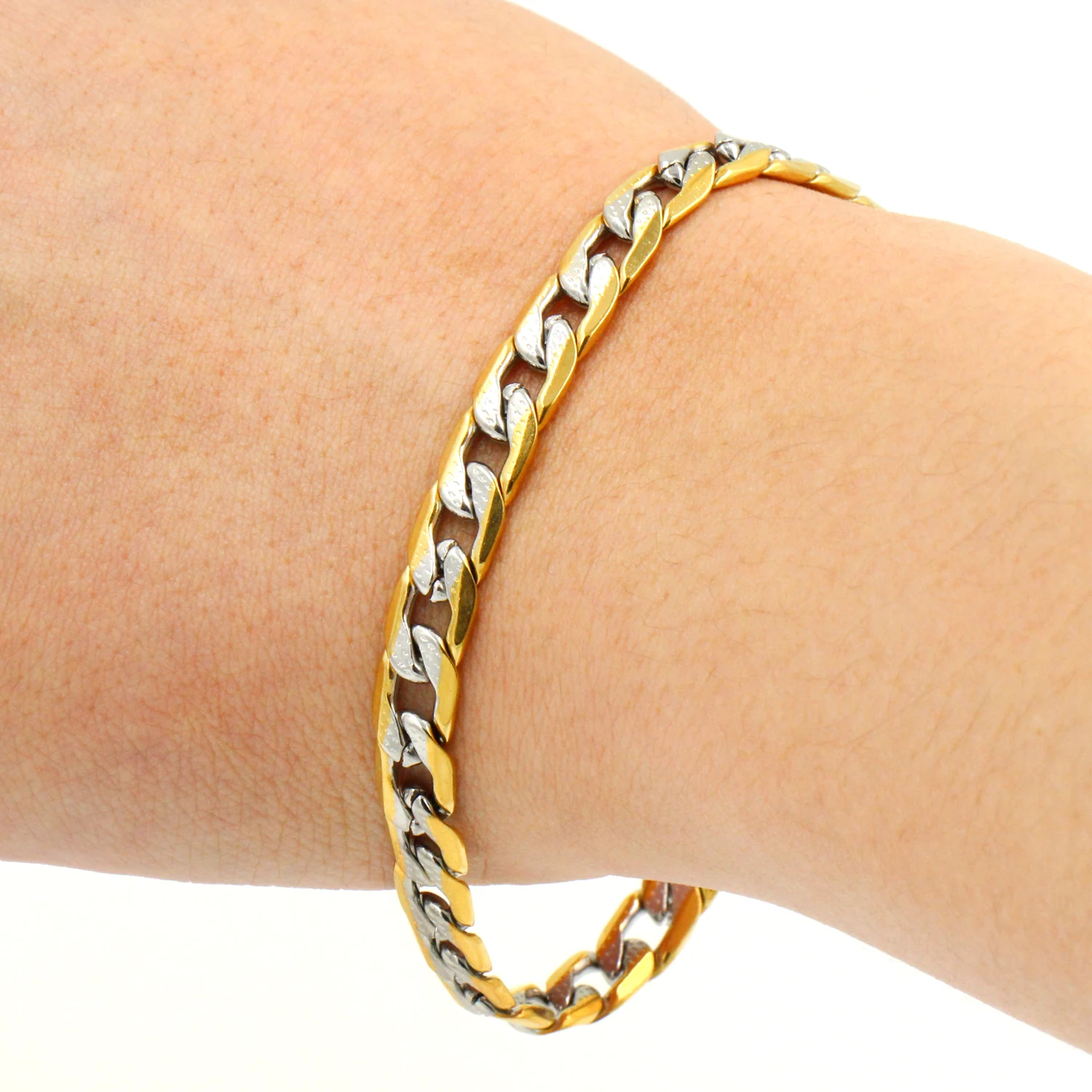 Kette Armbänder Frauen Männer Mode Rock kubanische Glieder ketten auf der Hand Edelstahl Armband Handgelenk Schmuck Geschenke Zubehör