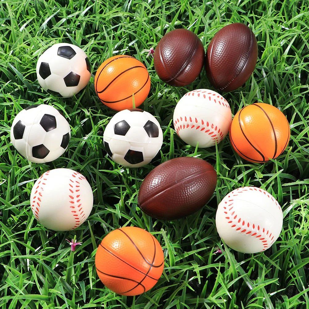 

10pc Stress Relief Balls Pu Sponge Ball For Kids Decompression Small Baseball Mini Sports Balls Party Favors