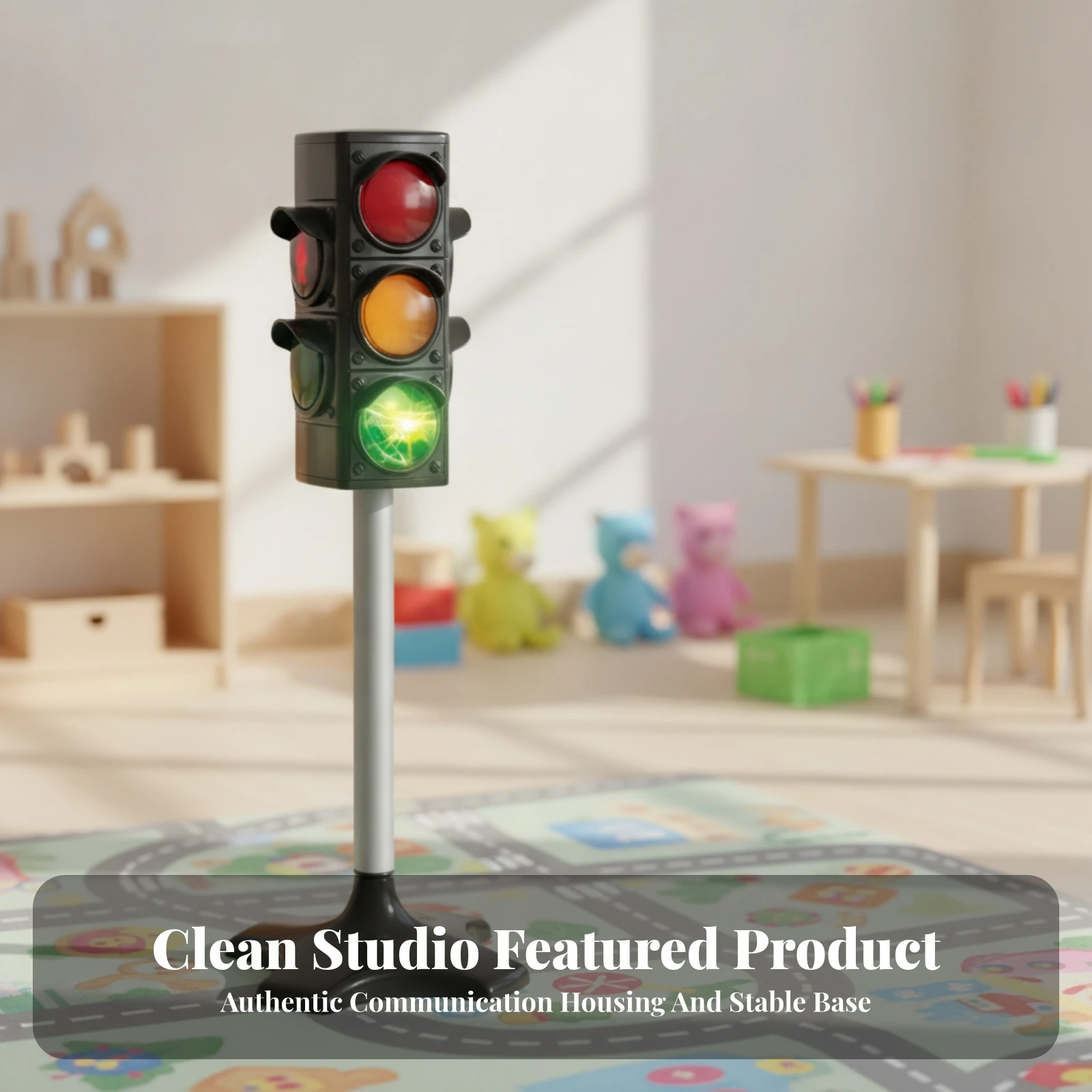 Traffic Light Toy Interactive Traffic Indicator Toy Crosswalk Indicator Flashing Prop Freestanding for Children, Playroom