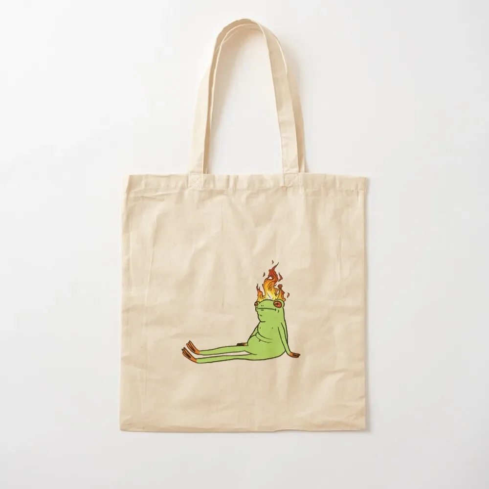 

Frog on fire Tote Bag Handbags women cloth bag woman Tote Bag