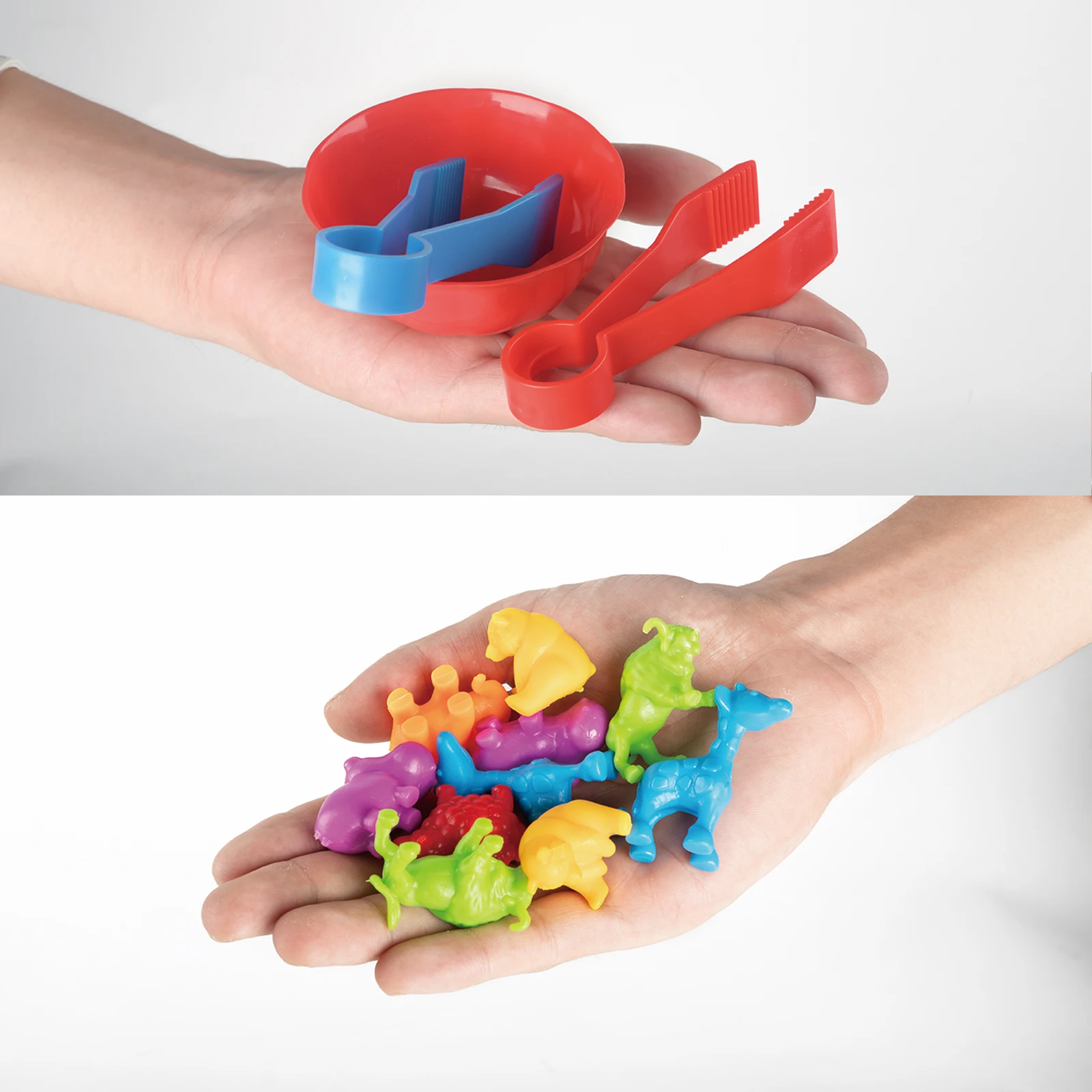 Counting Animal Models Paired With Classification Bowl Sets To Learn Mathematics, Colors, Soft Rubber Classification Toys