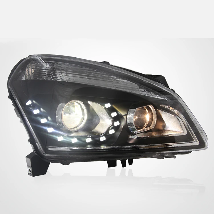 DaMeiAuto Parts Headlights Assembly Modification LED Daytime Running Light Lens Xenon Headlight For  Qashqai 2008-2015