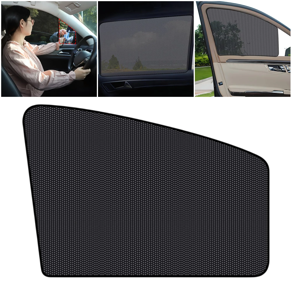 Magnetische schwarze Auto-UV-Schutzfolie mit kleinem Loch, Auto-Persönlichkeits-Sonnenschutz, 10 Magnete, schwarze Seitenfenster-Sonnenschutzabdeckung