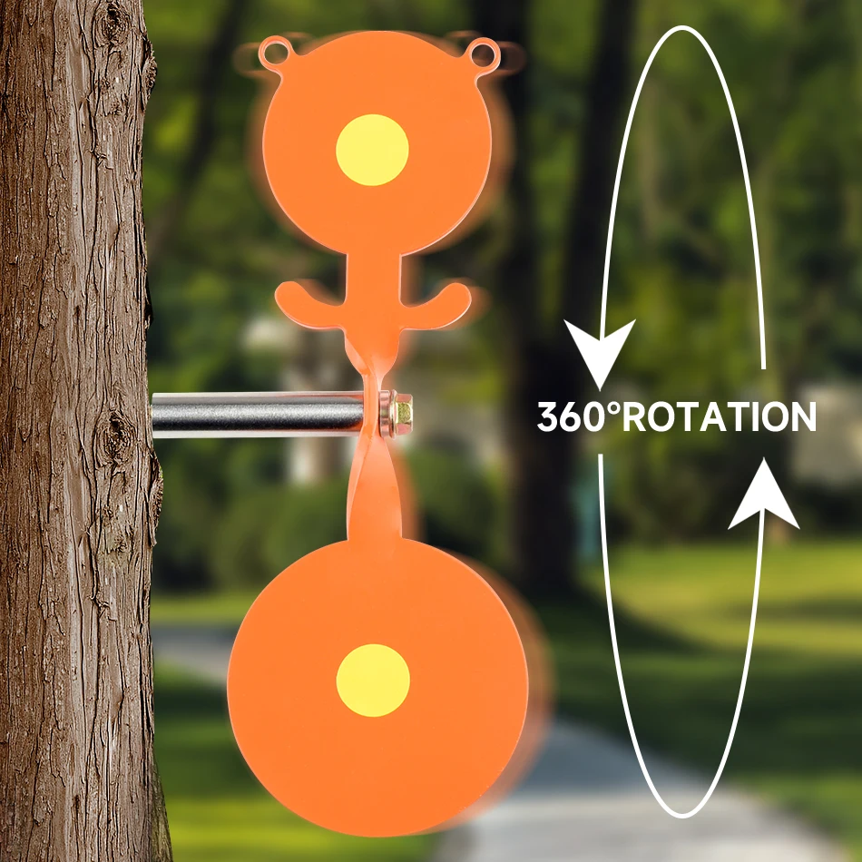 2-Color Metal Bear Insertion Ground Target - 360° Rotation Portable Outdoor Shooting Practice For BB Guns, Air Guns, Slingshots