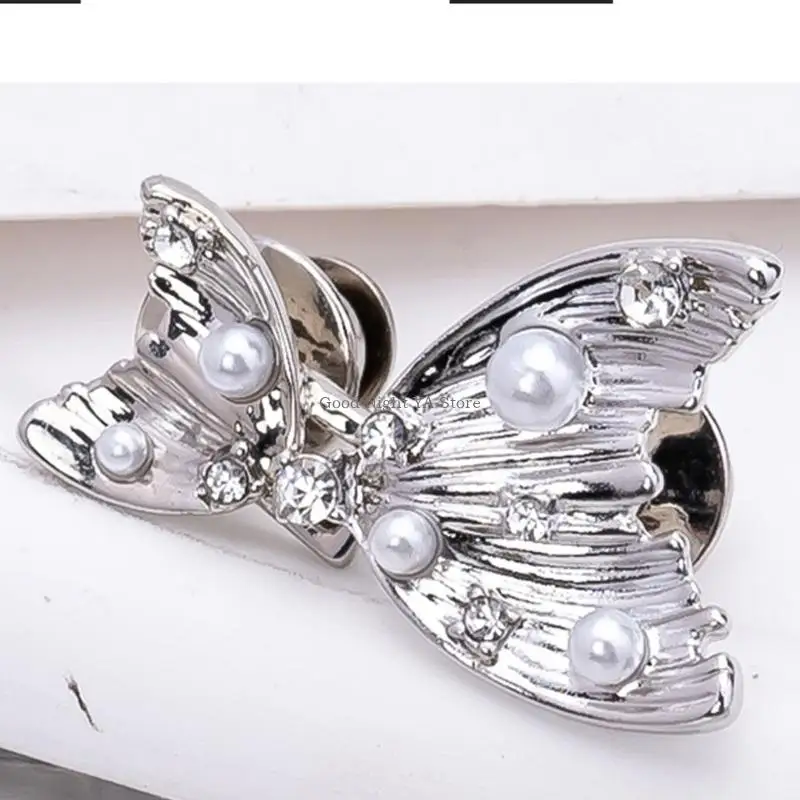 Adjustable Fish Tail Waist Clasp For Jeans Detachable Rhinestones Pearls Decorated No Sew Design