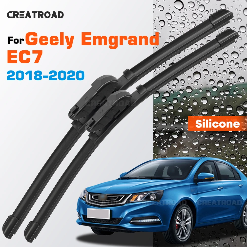 

Silicone Wiper Blades Fit For Geely Emgrand EC7 2018-2020 Coated Silent HD Wear-Resistant Car Windshield Wipers 26"+26"