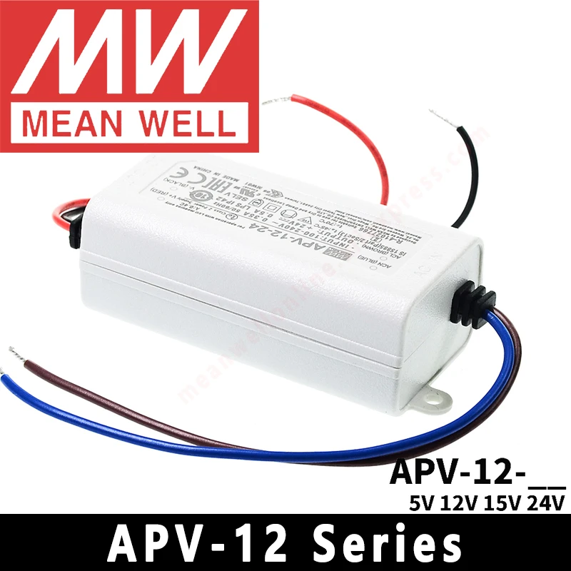 Sterownik LED Meanwell APV-12 serii meanwel 5v/12v/15v/24v transformator LED IP42 zasilacz LED Adapter stałe napięcie