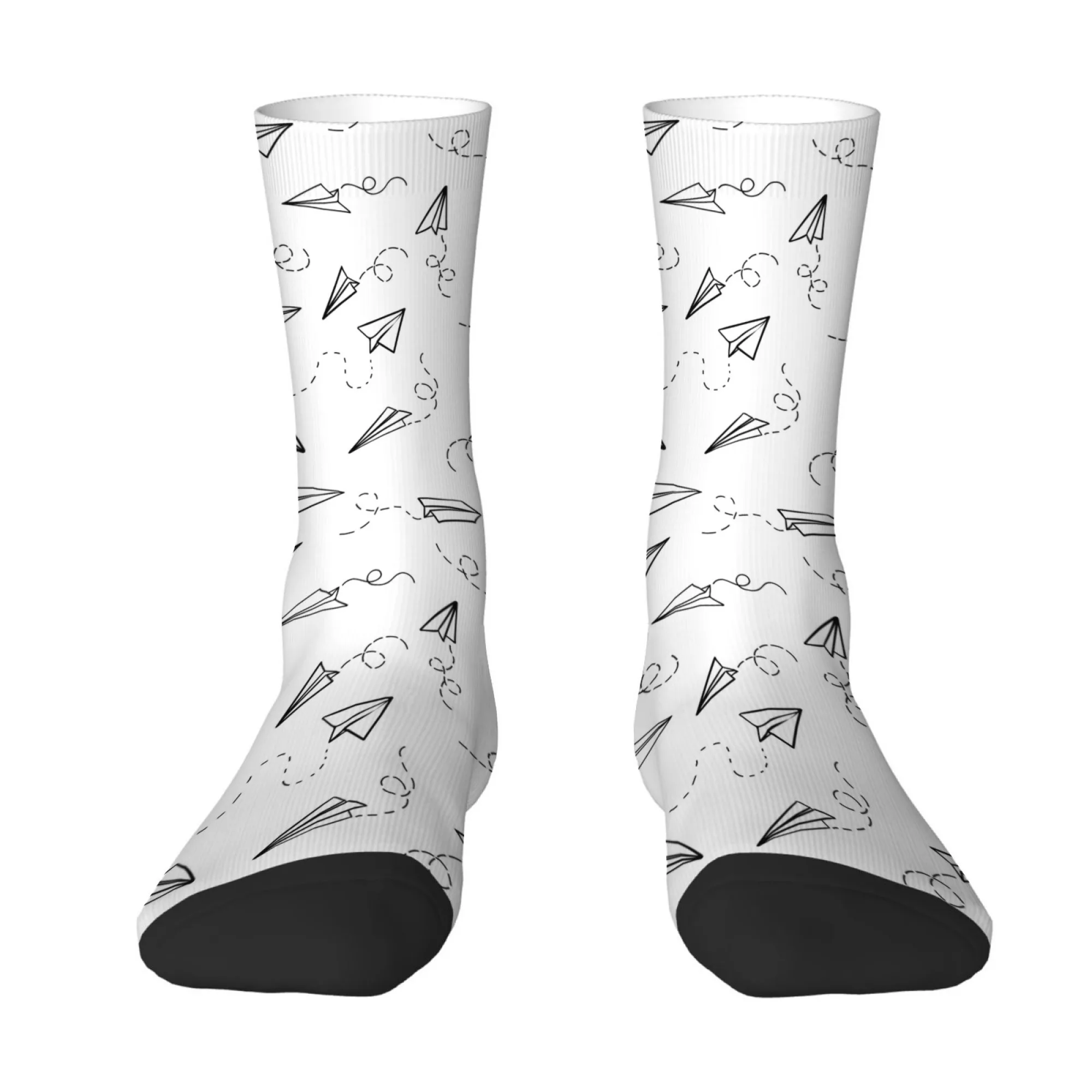 

Simple Airplane Print Men's Socks Breathable Soft and Skin-friendly Socks Retro Harajuku Outdoor Sports Skateboarding Socks