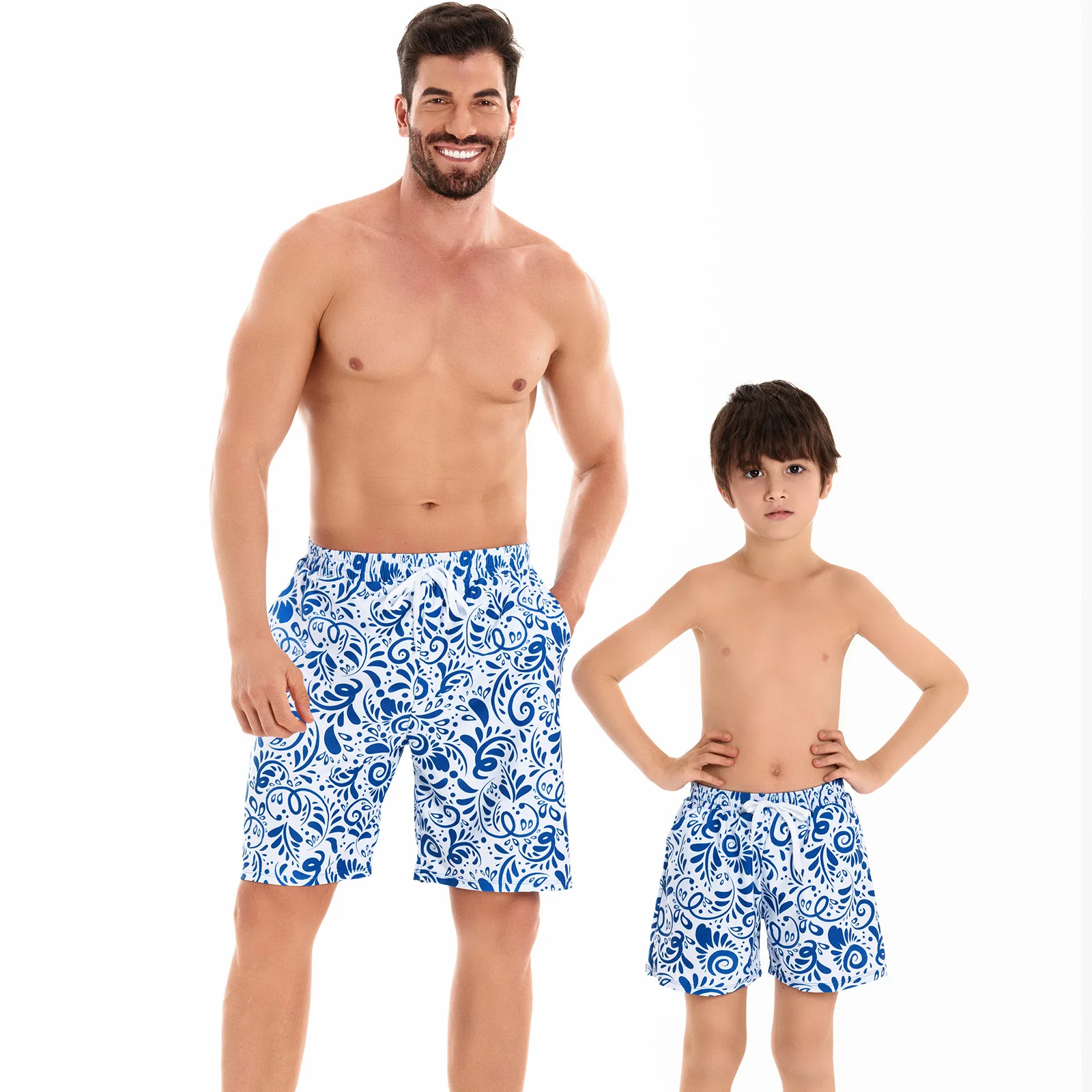 

Men Comfortable Surfing Clothing Fashional Beach Shorts for Father and Sons Matching Outfits Swimwear for Whole Family