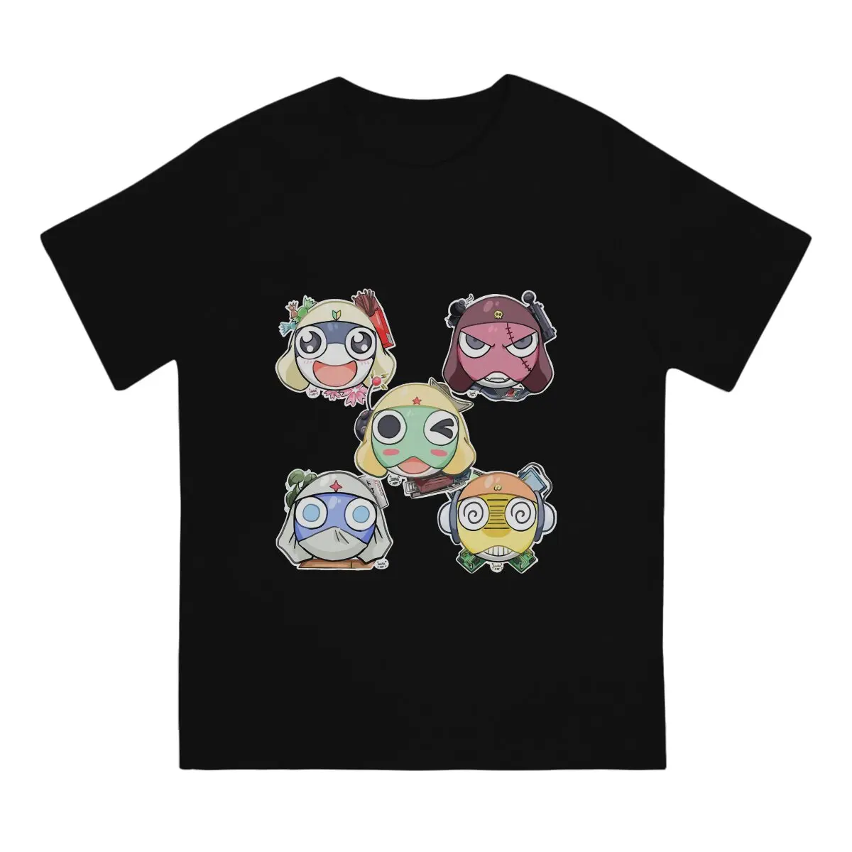 Cartoon Men T Shirt Sgt Frog Keroro Gunso Cartoon Anime Crazy Tee Shirt Short Sleeve Round Neck T-Shirts Cotton Graphic Tops