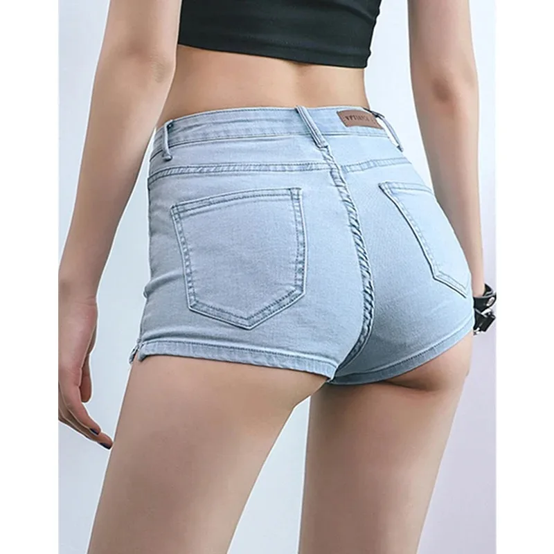 Summer Sexy Peach Butt Denim Super ort Pants Women's Tight Fitting Retro Hot Pants High Waist Thin Model for Women