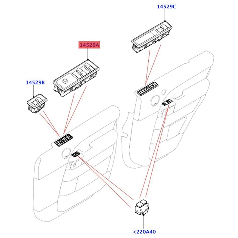 Interruptor de ventana delantera de coche para Land Rover RANGE ROVER 2013 SPORT 2014 LR 123006