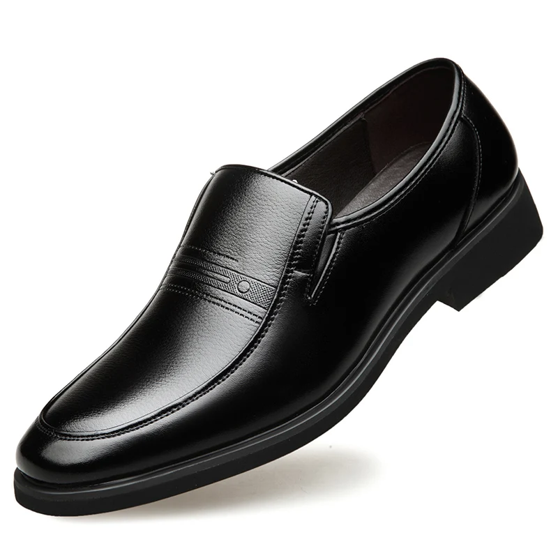 

Leather Men Formal Shoes Luxury Brand 2025 Men's Loafers Dress Moccasins Breathable Slip on Black Driving Shoes Plus Size 38-48