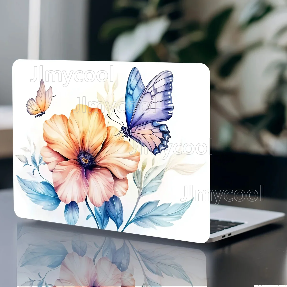 2 Pieces/Set Vinyl Laptop Case Butterfly Sticker Scratch Resistant DIY Art Case Universal Netbook Skin Sticker Non reusable