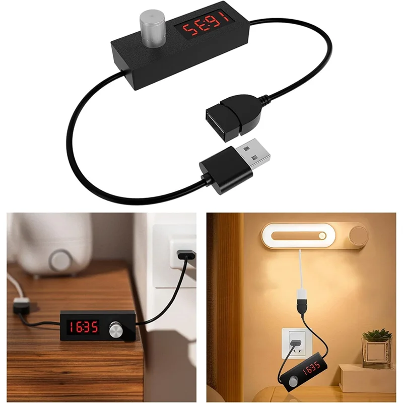 

BMBY-USB Timer Switching Cord Wire For Scheduled Power Off 5 Minutes To 24 Hours 55 Minutes