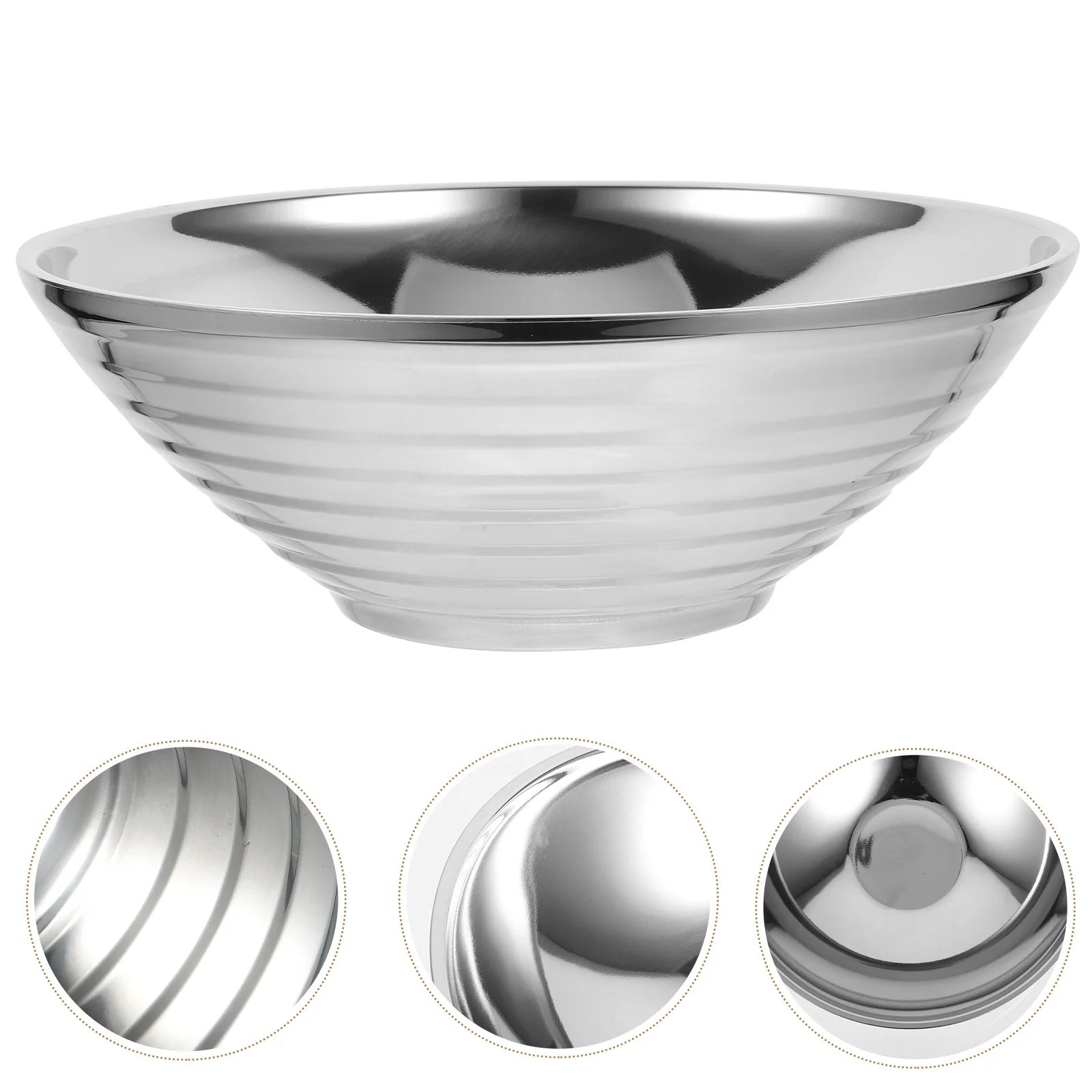 

Stainless Steel Bowl 304 Smooth Edge Multi-Function Noodle Soup Salad Serving Bowl For Home Restaurant Bar Kitchen Use