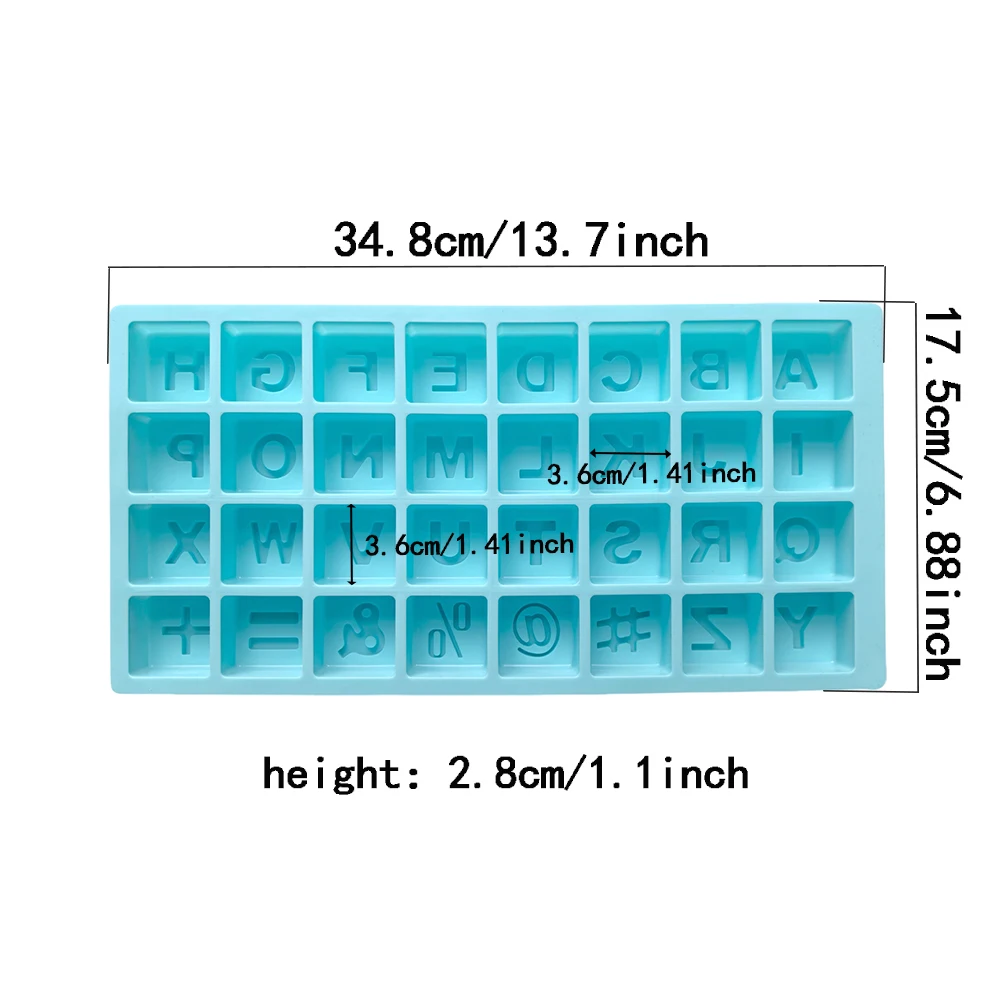 Large keyboard letter chocolate cake silicone mold DIY candy pudding dessert baking cake decoration ice tray view 4