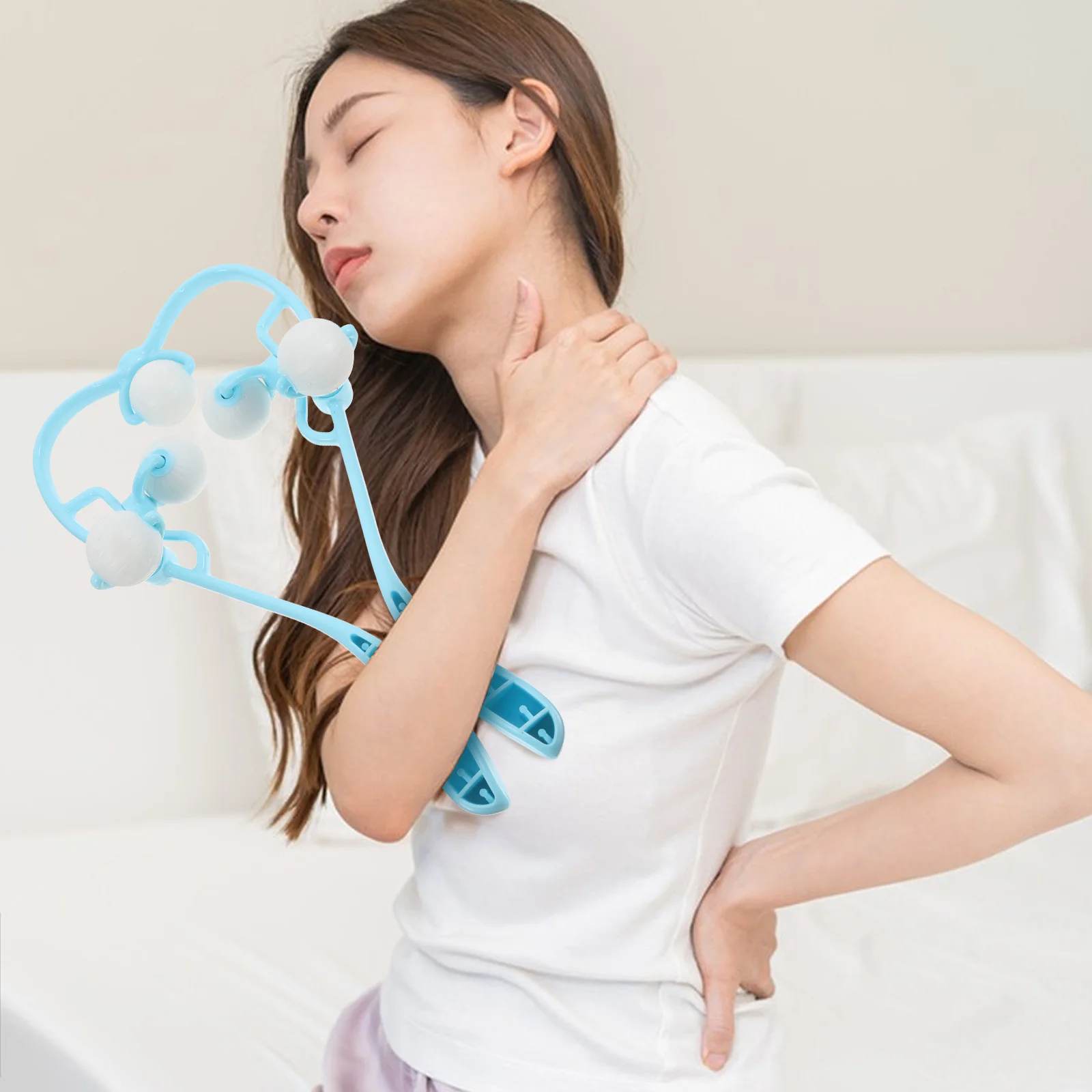 

Multifunctional Massage Tool Handheld Neck Shoulder Waist Leg Massager Manual Cervical Spine Roller Daily Massage Supply