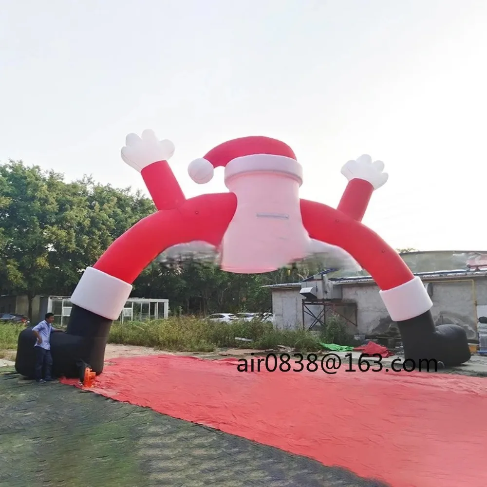 Arco gonfiabile di Babbo Natale gonfiabile di Natale gigante all'aperto gonfiabile arco di cartone animato di Natale per la decorazione del giardino del cortile