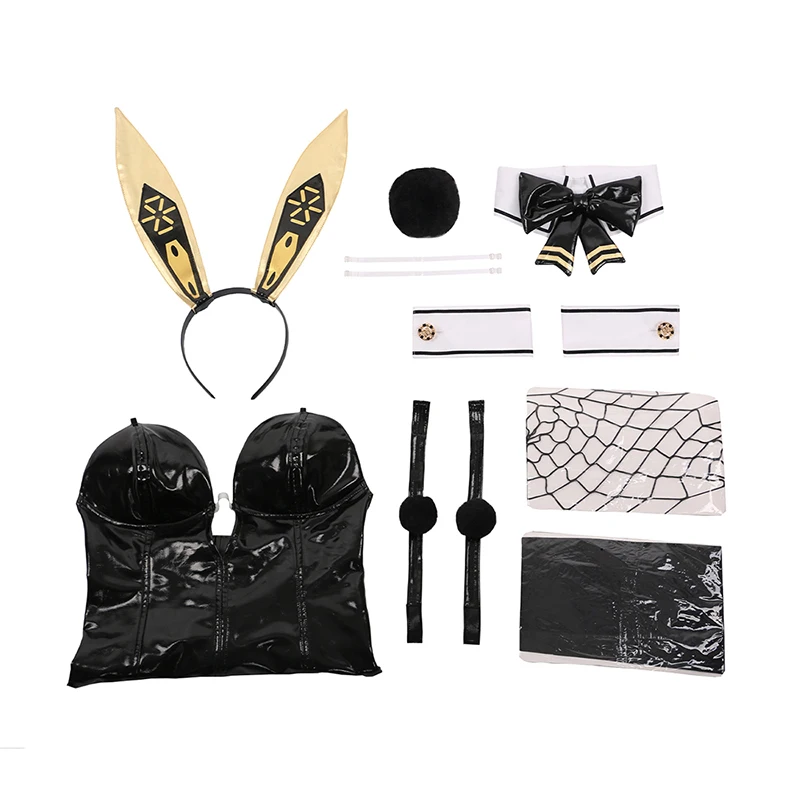 Rolecos Nikke Göttin des Sieges Blanc Bunny Girl Kostüm Noir Bunny Anzug Frauen sexy Cosplay Anzug weiße und schwarze Overalls