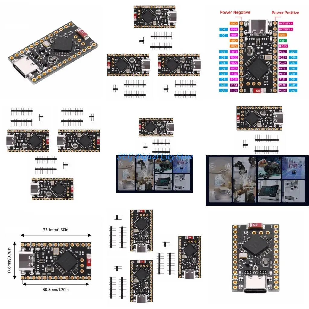 

U75B 3 шт. NRF52840 Макетная плата Управление зарядкой Bluetooth-совместимое управление зарядкой Модуль зарядки 2,4 ГГц