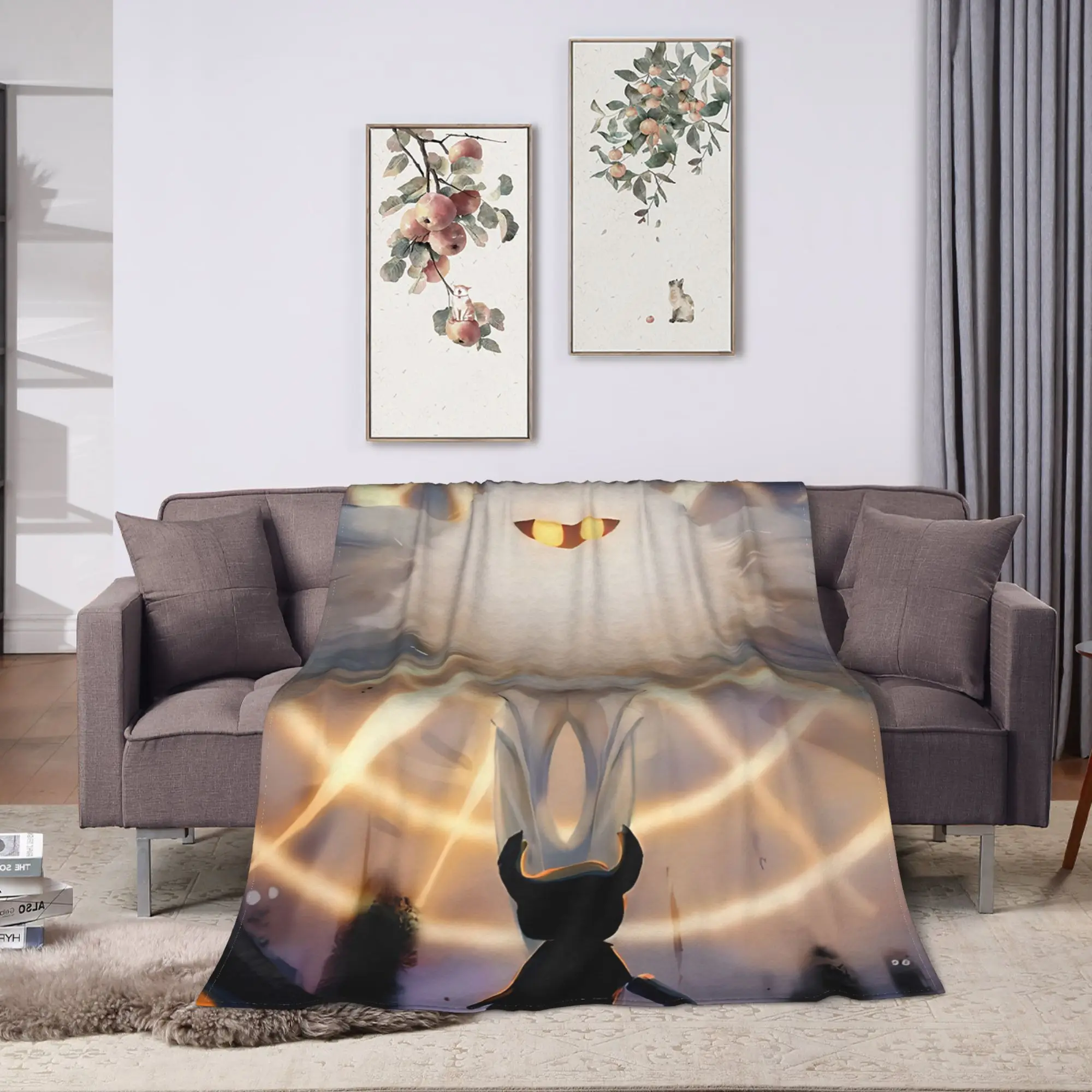 Hollow Knight Game  Warm Blankets  Camping Plush Throw Blanket Novelty Home Decor Flannel Bedspread Sofa Bed Cover