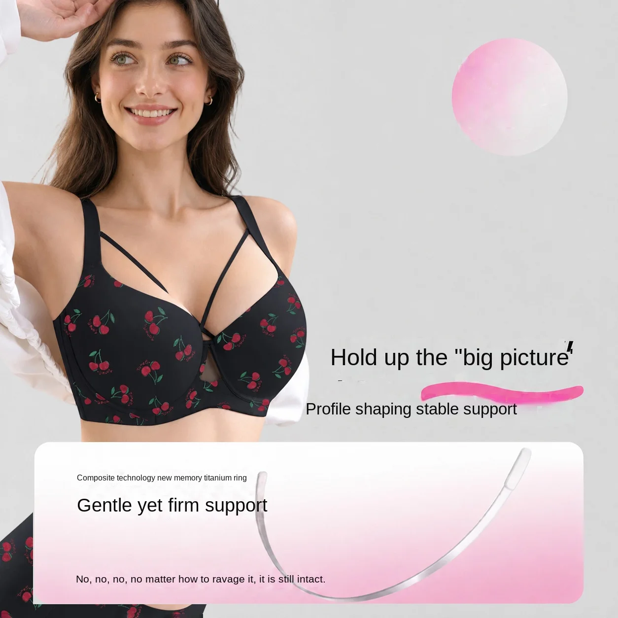 Plus Size Minimizer Bra Women Seamless Full Coverage Push Up Anti Sagging Removable Halter Straps Side Smoothing Thin Bralett