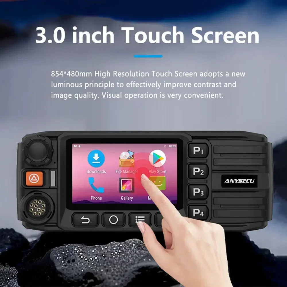 ANYSECU 4G M9500 Network Car Radio Andriod 7.1 With GPS WIFI POC Radio Work with Zello Real-PTT Call and SMS functions radios