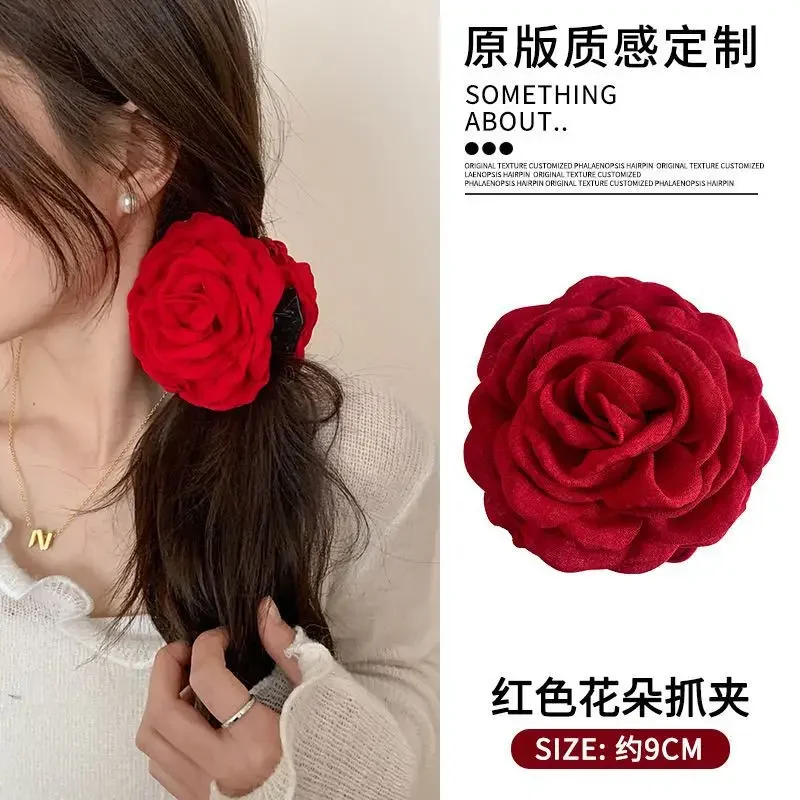 Women Double-sided Three-dimensional Rose Claw Clip Fashionable Back Hair Clips New Sweet Girl Hair Clip Accessories Заколки