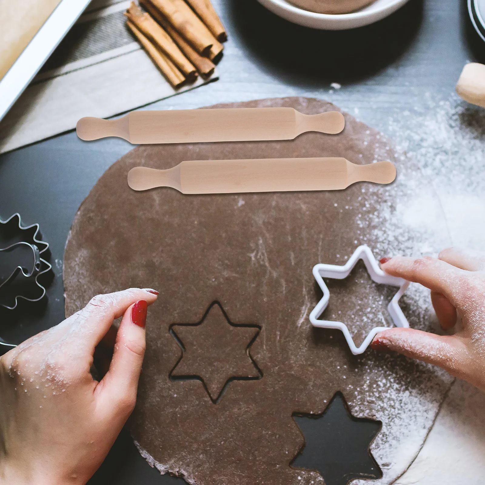 

6pcs Mini Pin Wooden Small Rolling Sticks Mini Rolling Pin For Kids Baking Tools Children Kitchen Set Baking Supplies