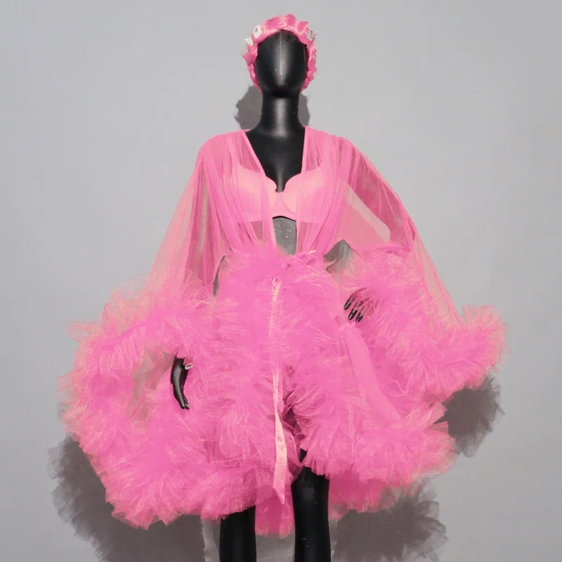 4 Kolory Seksowny Prześwitujący Płaszcz z Siateczki i Polaru Bikini Damski Kostium do Tańca Gogo Klub Nocny Dj Ds Impreza Strój do Tańca na Rurze XS6047